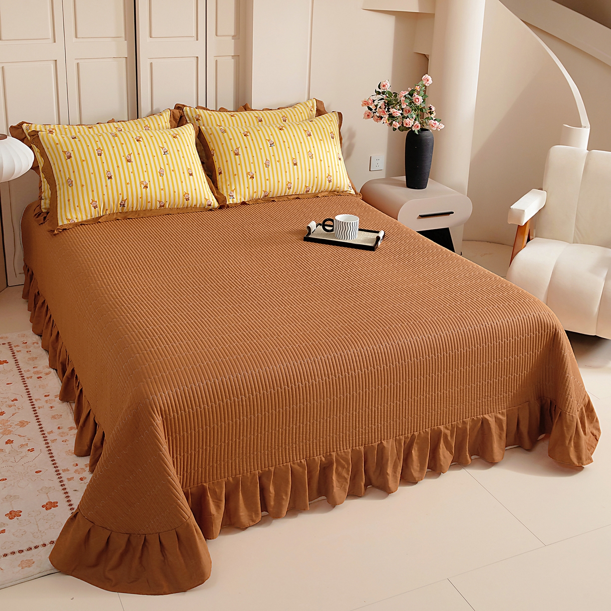 91家纺网 家纺一手货源 找家纺 （总）情煊家纺 2026新款全棉双层纱单品床盖