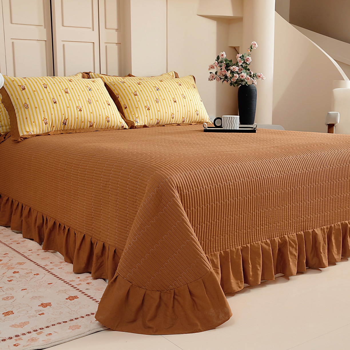 91家纺网 家纺一手货源 找家纺 （总）情煊家纺 2026新款全棉双层纱单品床盖