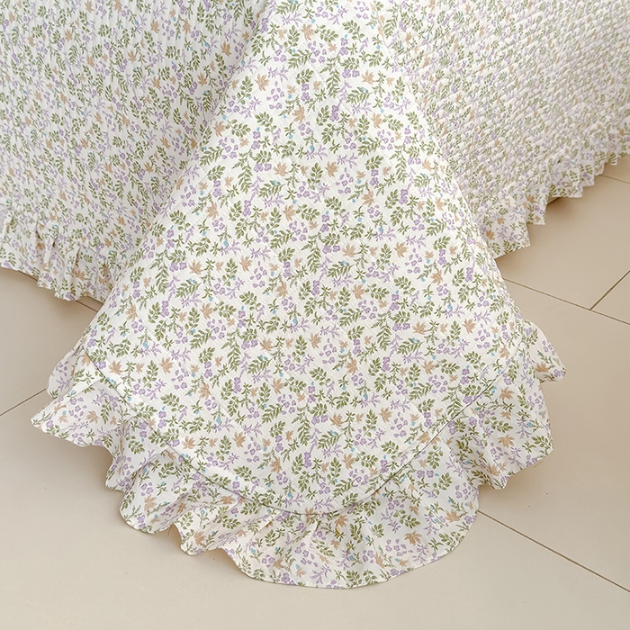 91家纺网 家纺一手货源 找家纺 归属 2026春夏新款古法仿棉单床盖床盖三件套 青萝漫影