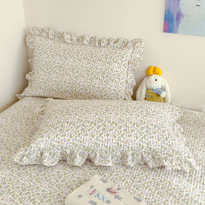 91家纺网 家纺一手货源 找家纺 归属 2026春夏新款古法仿棉单床盖床盖三件套 青萝漫影