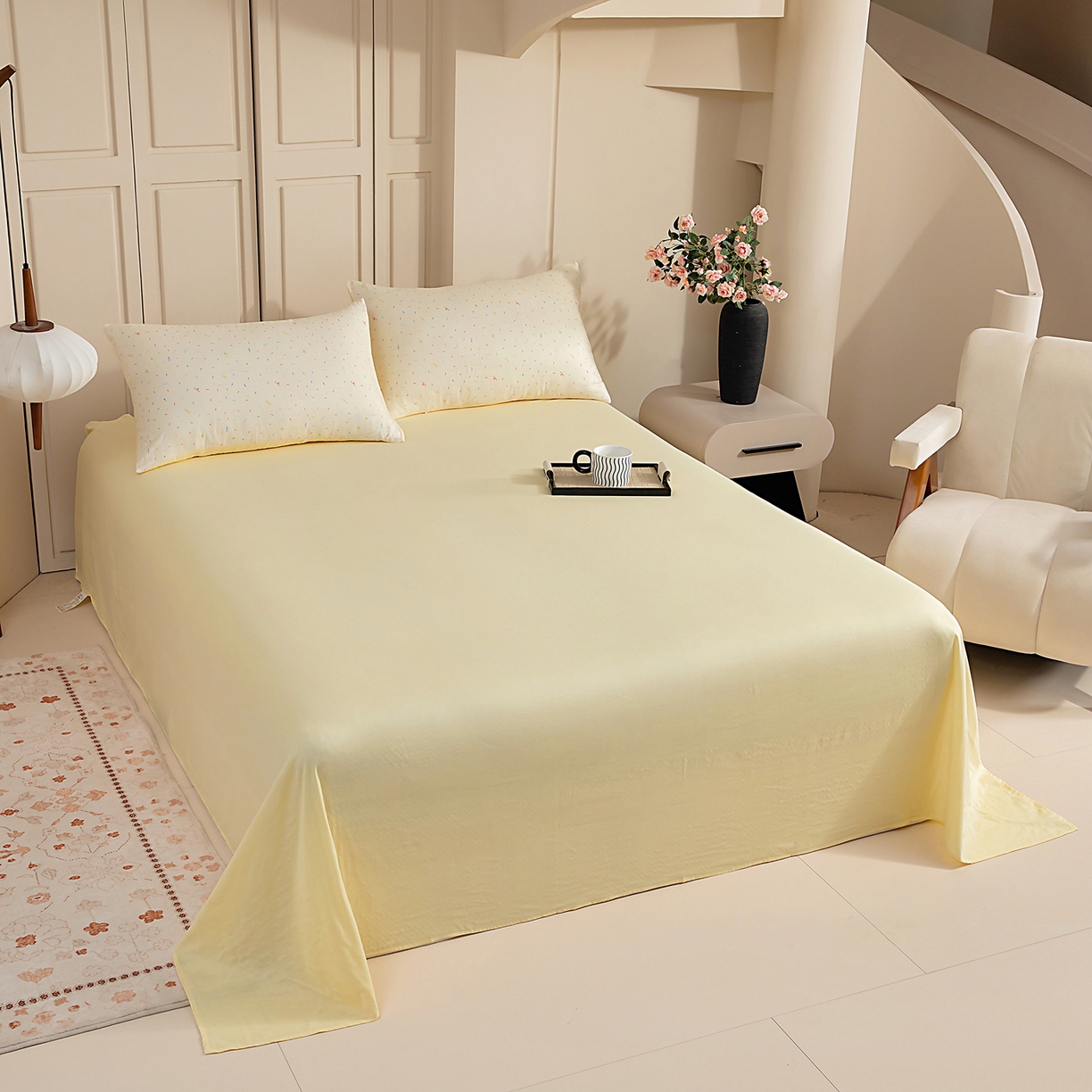 91家纺网 家纺一手货源 找家纺 （总）情煊家纺 2026新款全棉双层纱花边款绣花款四件套