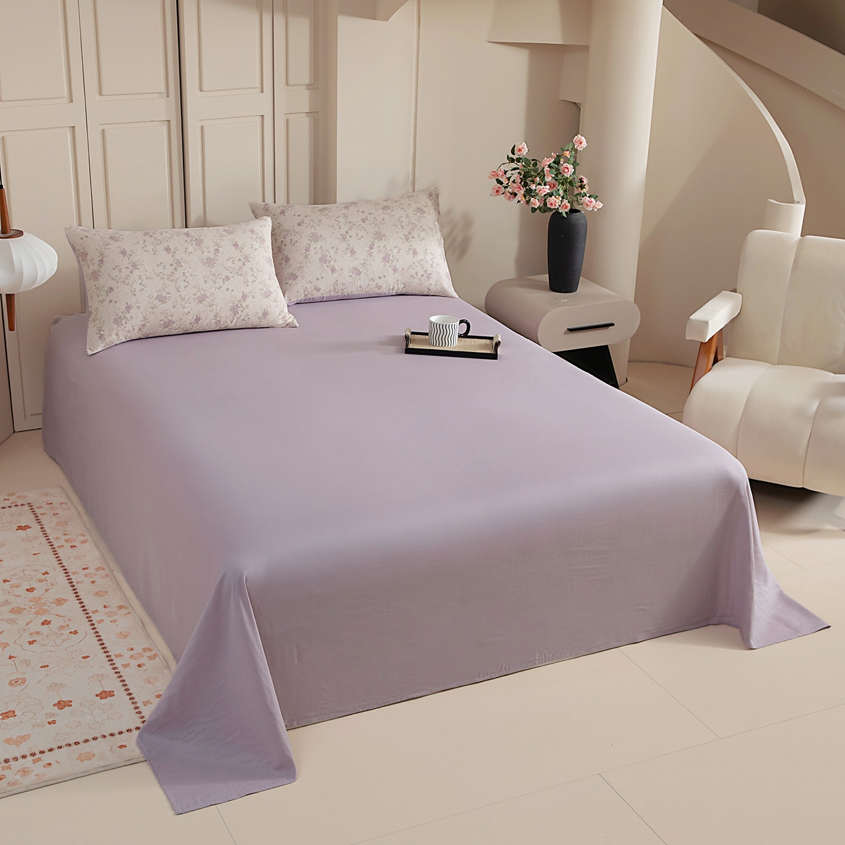 情煊家纺 2026新款全棉双层纱单品床单 仙霞