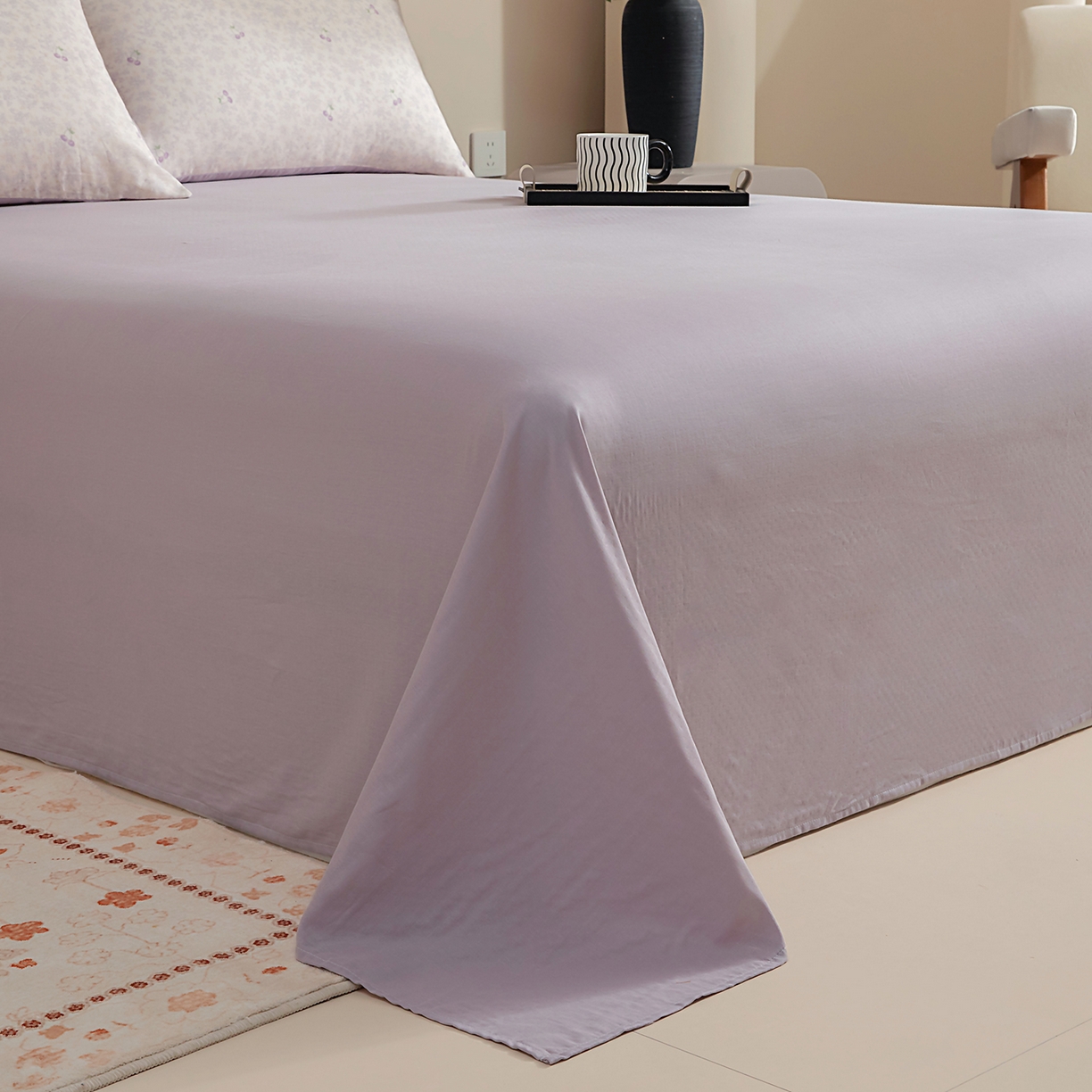 91家纺网 家纺一手货源 找家纺 情煊家纺 2026新款全棉双层纱单品床单 仙霞