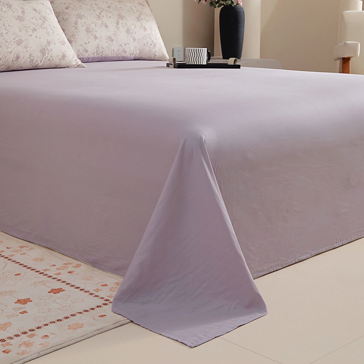 91家纺网 家纺一手货源 找家纺 情煊家纺 2026新款全棉双层纱单品床单 仙霞