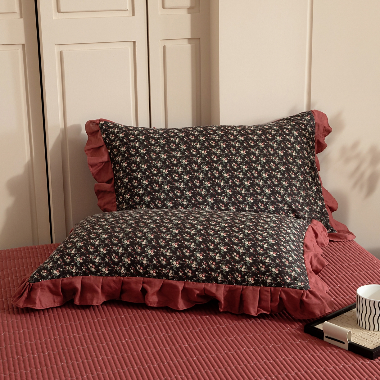 91家纺网 家纺一手货源 找家纺 （总）情煊家纺 2026新款全棉双层纱单品枕套