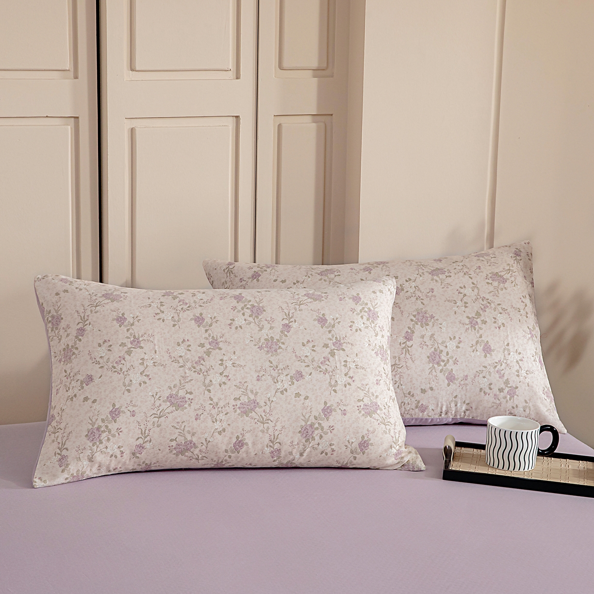 91家纺网 家纺一手货源 找家纺 情煊家纺 2026新款全棉双层纱单品枕套 经典款-巴黎晚香