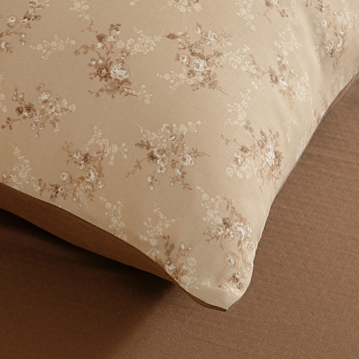 91家纺网 家纺一手货源 找家纺 情煊家纺 2026新款全棉双层纱单品枕套 经典款-茶香