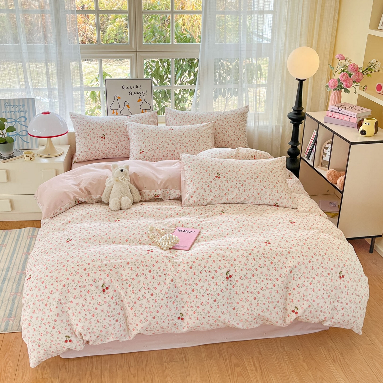 91家纺网 家纺一手货源 找家纺 （总）睡美美家纺 2026新款全棉纯棉斜纹印花喷气小清新四季款学生三件套四件套