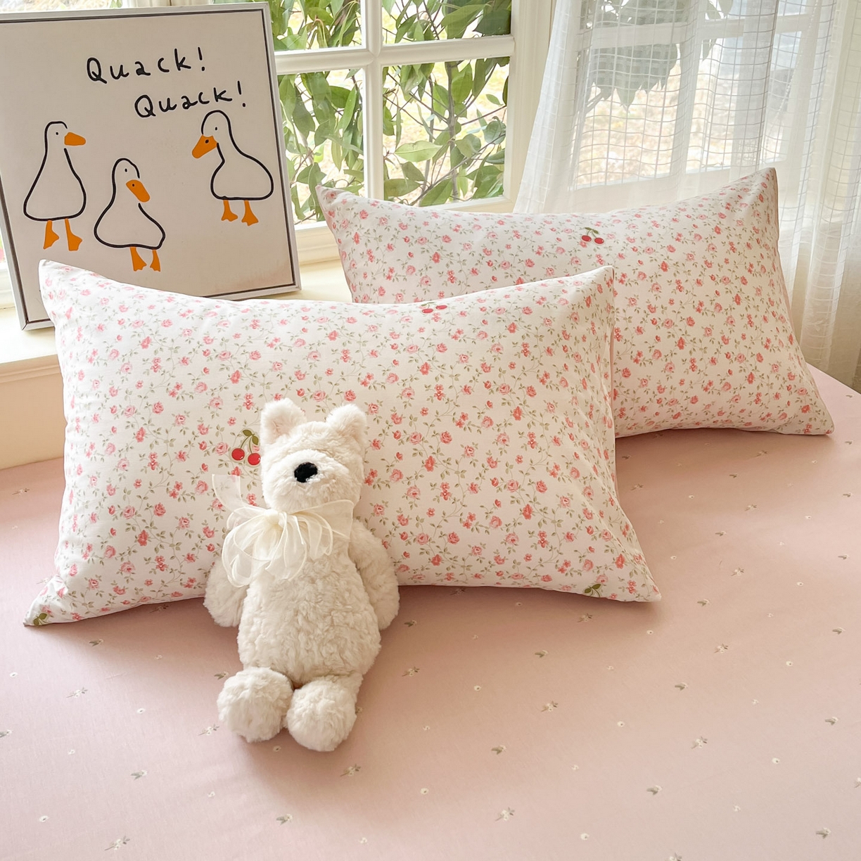 91家纺网 家纺一手货源 找家纺 （总）睡美美家纺 2026新款全棉纯棉斜纹印花喷气小清新四季款学生三件套四件套