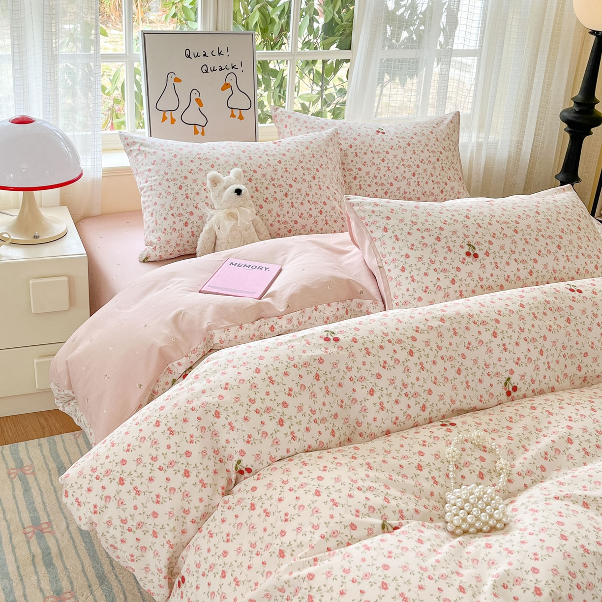 91家纺网 家纺一手货源 找家纺 （总）睡美美家纺 2026新款全棉纯棉斜纹印花喷气小清新四季款学生三件套四件套