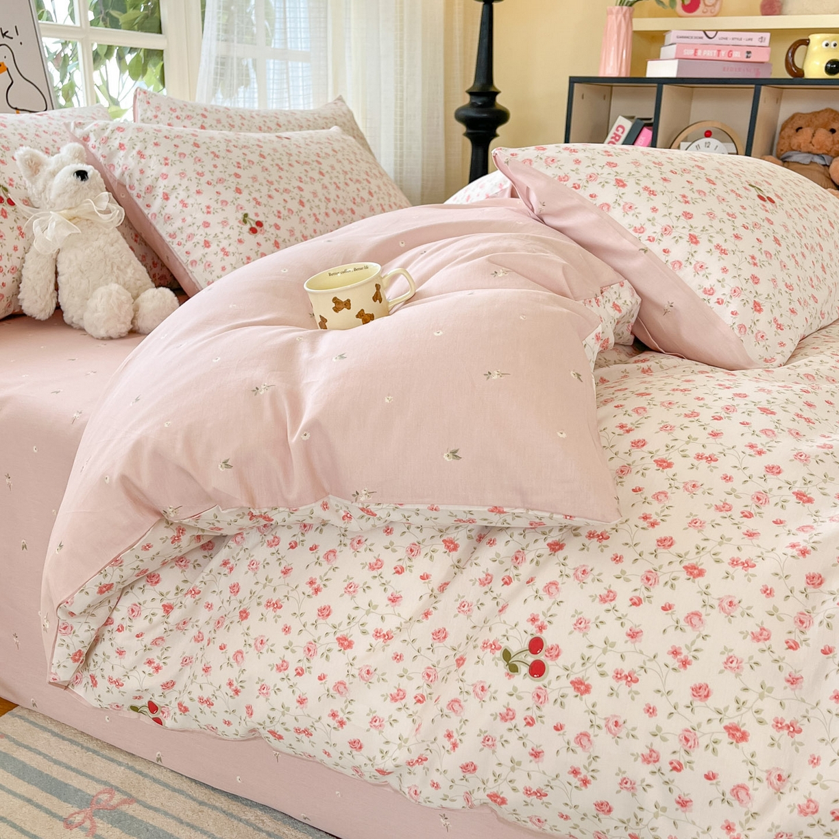 91家纺网 家纺一手货源 找家纺 （总）睡美美家纺 2026新款全棉纯棉斜纹印花喷气小清新四季款学生三件套四件套