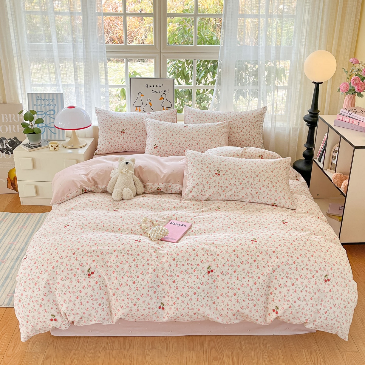 91家纺网 家纺一手货源 找家纺 （总）睡美美家纺 2026新款全棉纯棉斜纹印花喷气小清新四季款学生三件套四件套