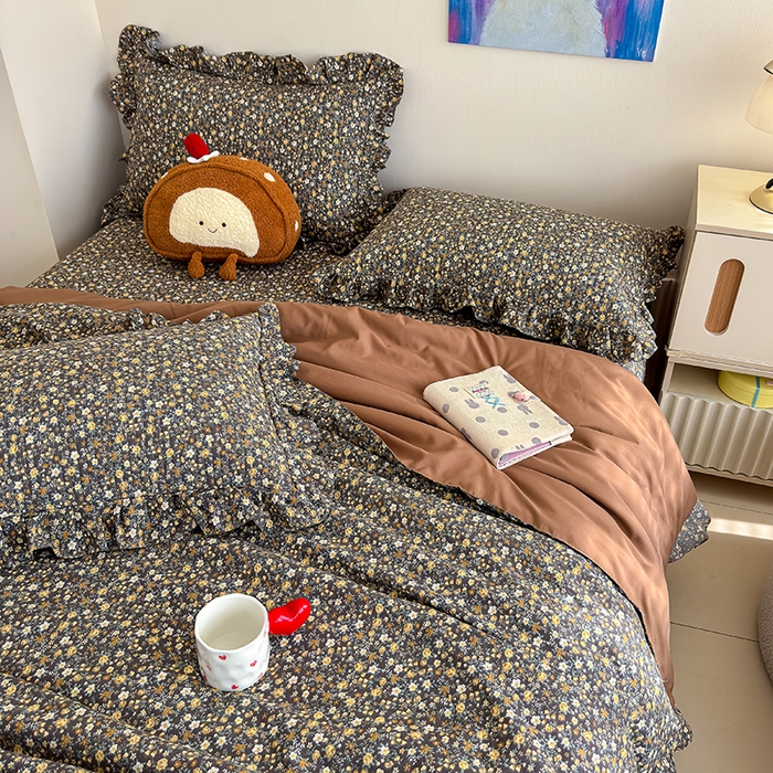 91家纺网 家纺一手货源 找家纺 归属 2026春夏新款古法仿棉单床盖床盖三件套 山野繁花