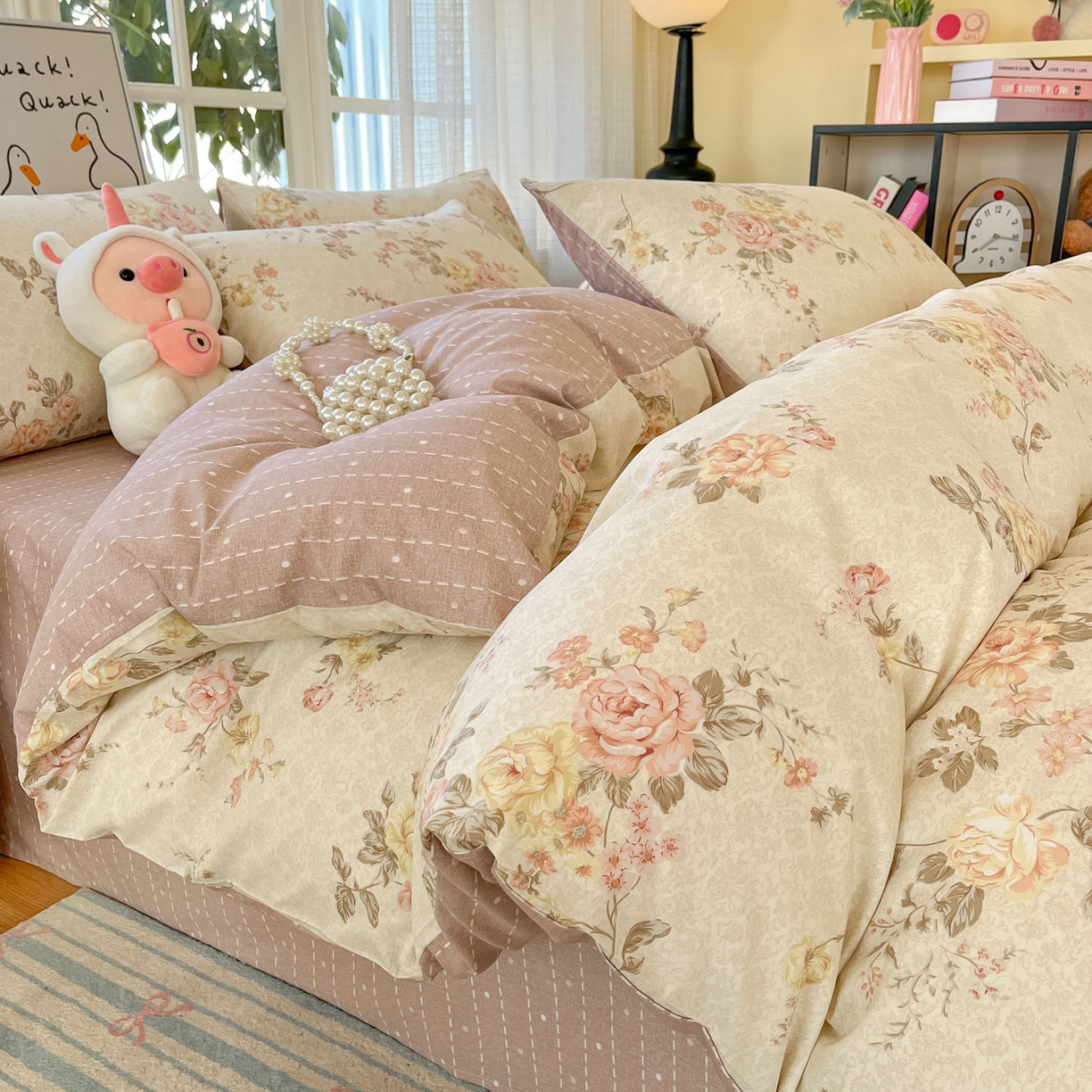 91家纺网 家纺一手货源 找家纺 （总）睡美美家纺 2026新款全棉纯棉斜纹印花喷气小清新四季款学生三件套四件套