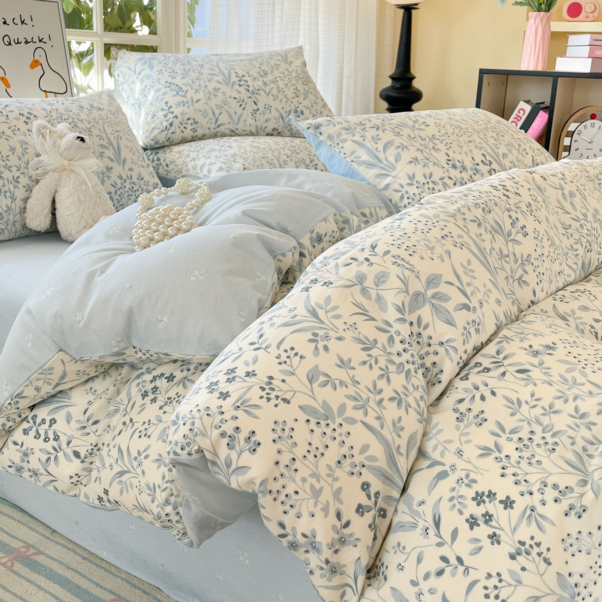 91家纺网 家纺一手货源 找家纺 （总）睡美美家纺 2026新款全棉纯棉斜纹印花喷气小清新四季款学生三件套四件套