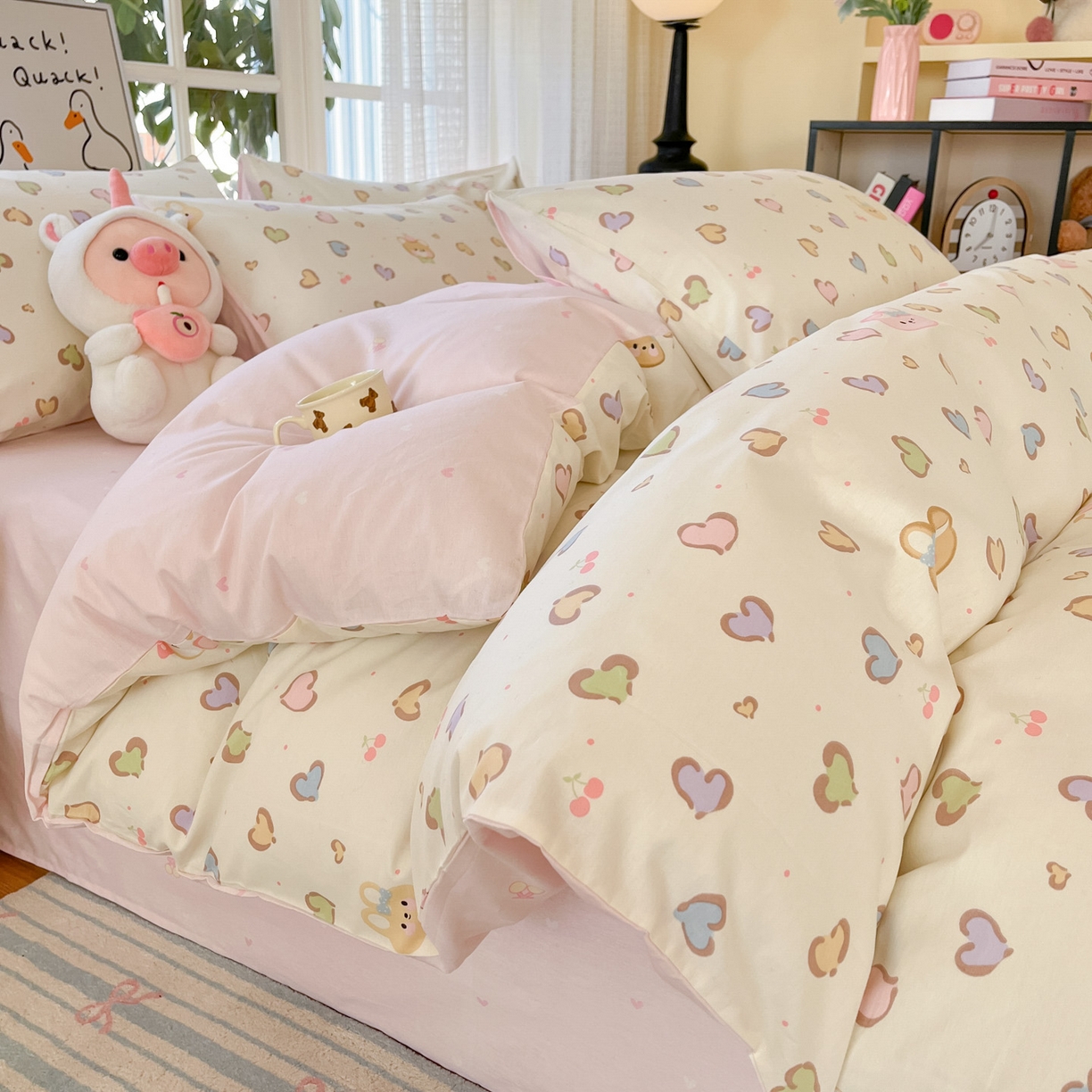 91家纺网 家纺一手货源 找家纺 （总）睡美美家纺 2026新款全棉纯棉斜纹印花喷气小清新四季款学生三件套四件套