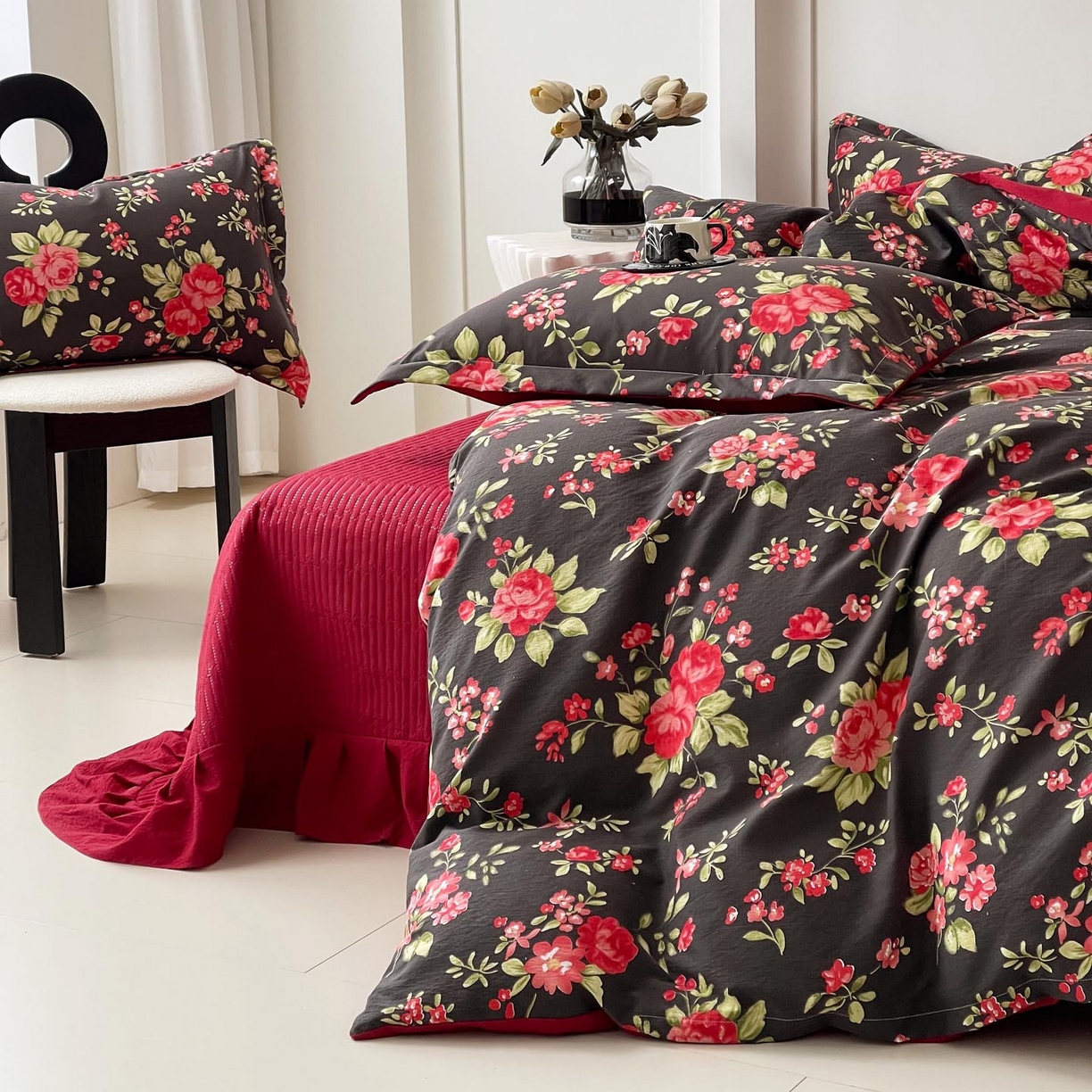 91家纺网 家纺一手货源 找家纺 锦彩家居 2026新款皱皱水洗棉床盖四件套 海德花园