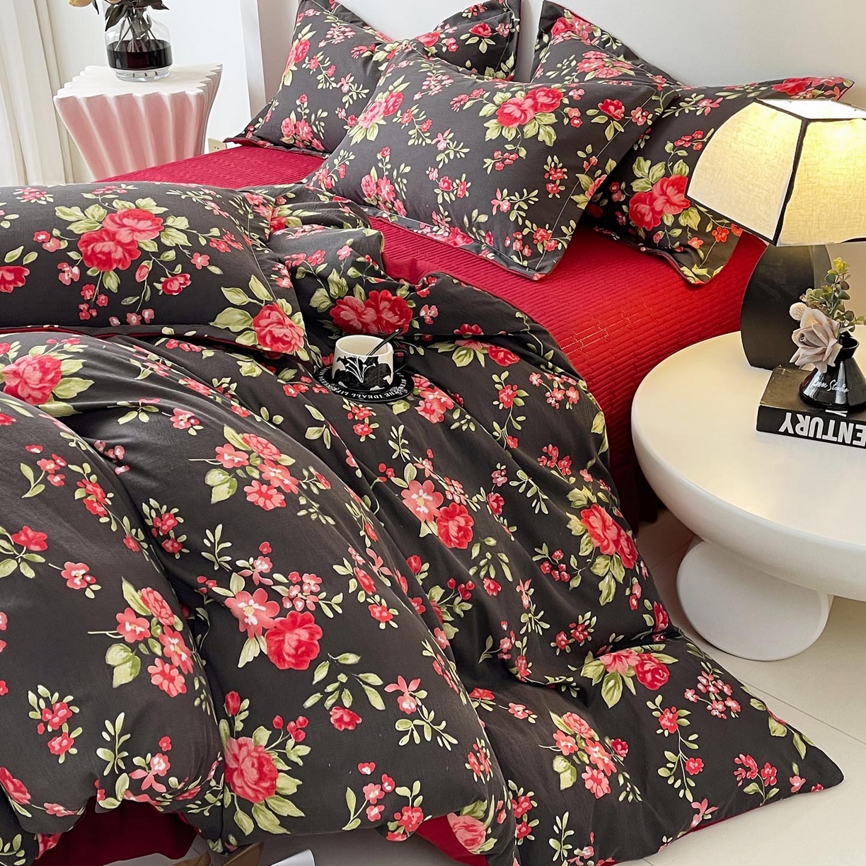 91家纺网 家纺一手货源 找家纺 锦彩家居 2026新款皱皱水洗棉床盖四件套 海德花园