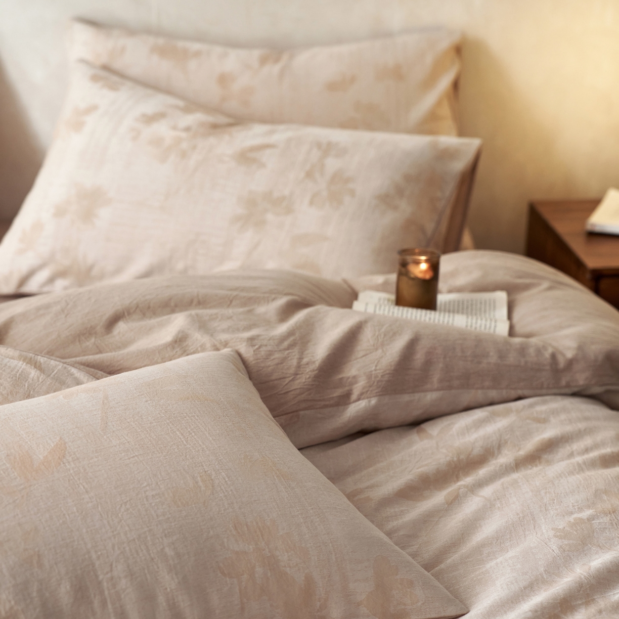 91家纺网 家纺一手货源 找家纺 如一 2026新款色织提花全棉水洗棉四件套第一批 兰序-咖