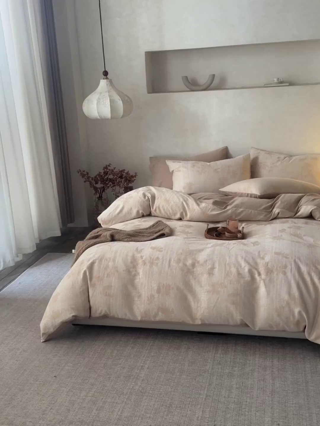 91家纺网 家纺一手货源 找家纺 如一 2026新款色织提花全棉水洗棉四件套第一批 兰序-咖