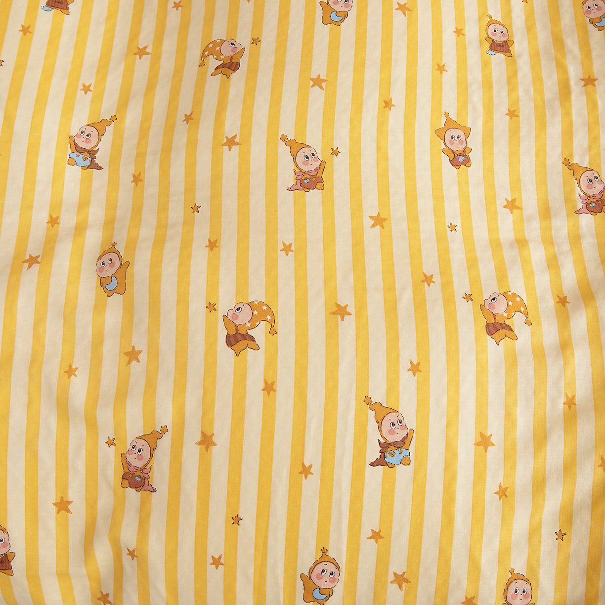 91家纺网 家纺一手货源 找家纺 情煊家纺 2026新款全棉双层纱花边款绣花款单被套 绣花款-星星人