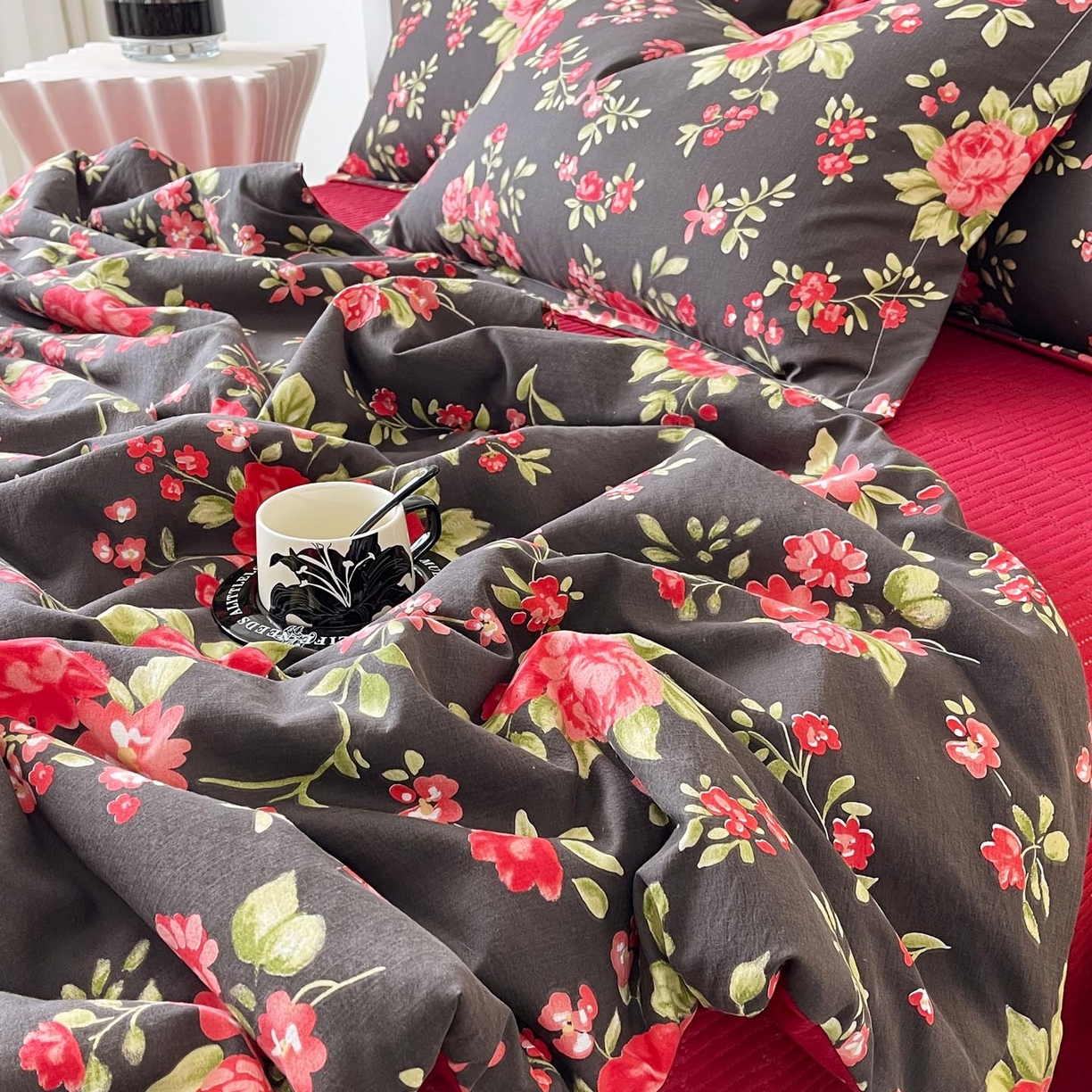 91家纺网 家纺一手货源 找家纺 锦彩家居 2026新款皱皱水洗棉夏被床盖四件套 海德花园