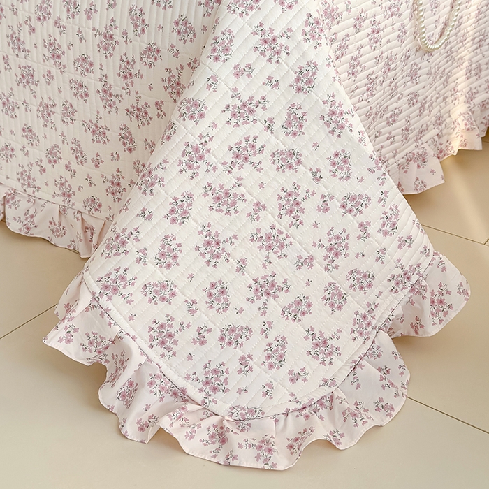 91家纺网 家纺一手货源 找家纺 归属 2026春夏新款古法仿棉单床盖床盖三件套 星漫花海