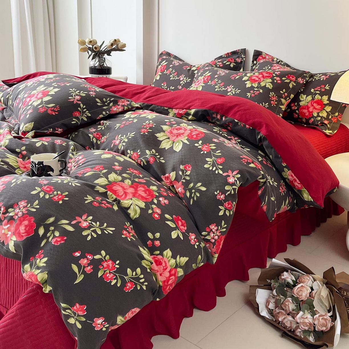 91家纺网 家纺一手货源 找家纺 锦彩家居 2026新款皱皱水洗棉夏被床盖四件套 海德花园