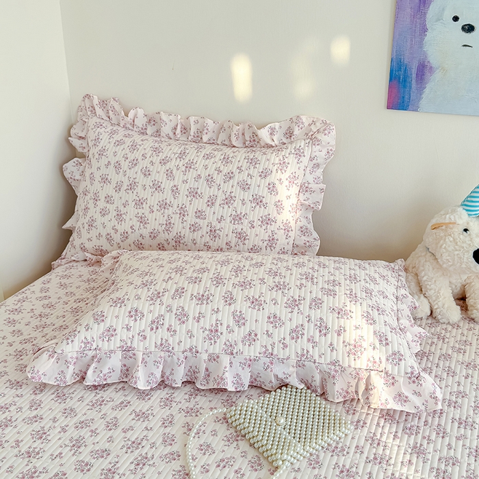 91家纺网 家纺一手货源 找家纺 归属 2026春夏新款古法仿棉单床盖床盖三件套 星漫花海