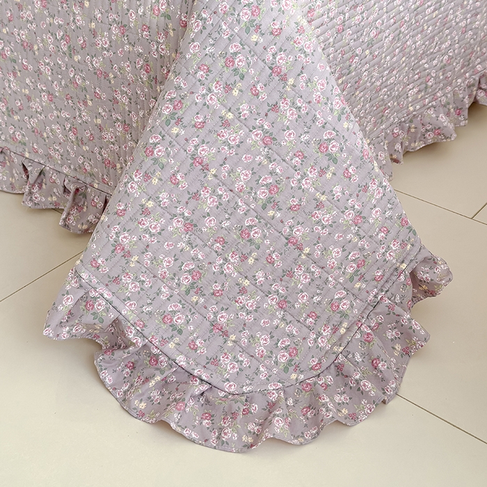 91家纺网 家纺一手货源 找家纺 归属 2026春夏新款古法仿棉单床盖床盖三件套 悠悠花园