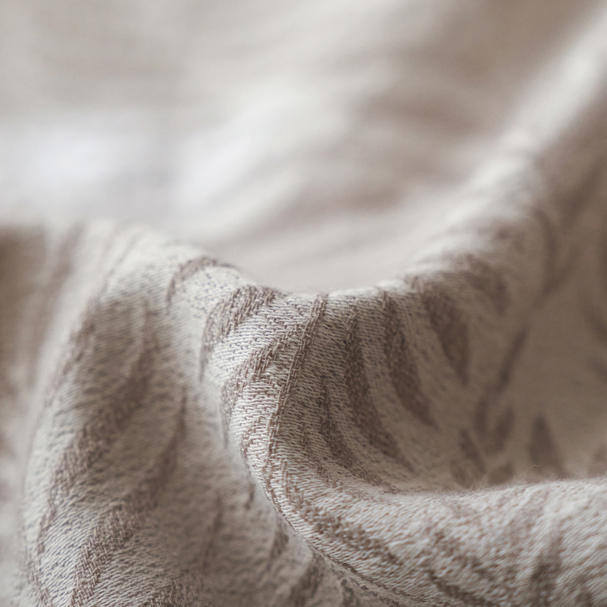 91家纺网 家纺一手货源 找家纺 如一 2026新款色织提花全棉水洗棉四件套第一批 叶笙-咖