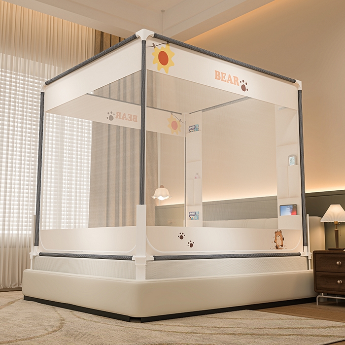 91家纺网 家纺一手货源 找家纺 （总）青竹苑 2026新款围栏托底口袋款坐床防摔蚊帐