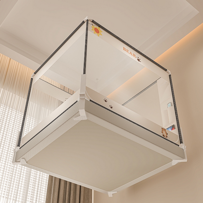 91家纺网 家纺一手货源 找家纺 （总）青竹苑 2026新款围栏托底口袋款坐床防摔蚊帐