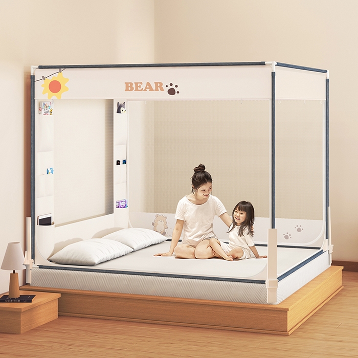 91家纺网 家纺一手货源 找家纺 （总）青竹苑 2026新款围栏托底口袋款坐床防摔蚊帐