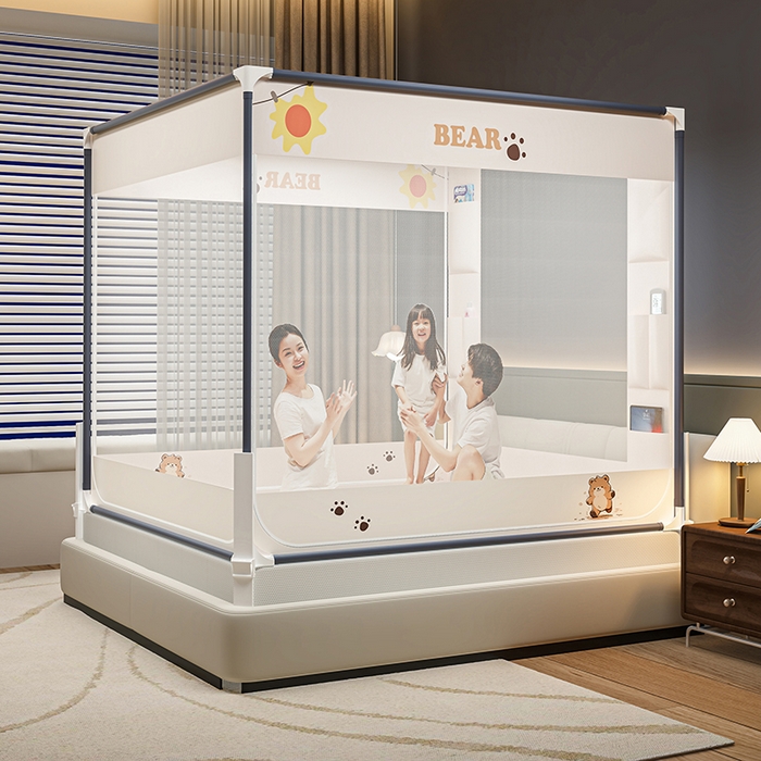 91家纺网 家纺一手货源 找家纺 （总）青竹苑 2026新款围栏托底口袋款坐床防摔蚊帐