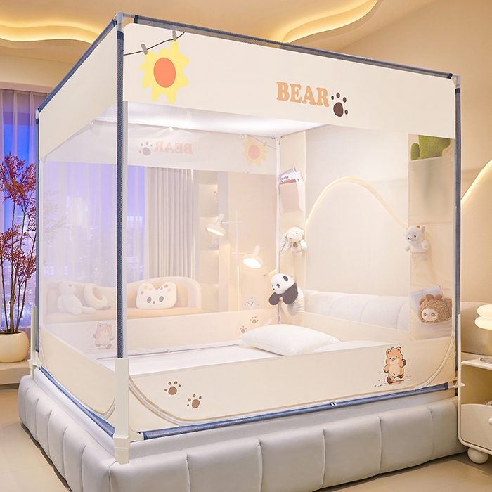 91家纺网 家纺一手货源 找家纺 （总）青竹苑 2026新款围栏托底口袋款坐床防摔蚊帐