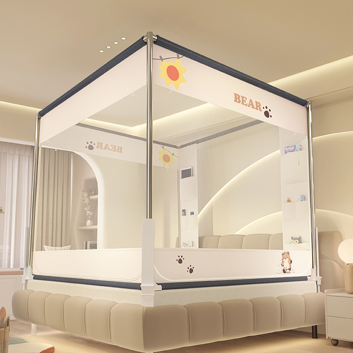 91家纺网 家纺一手货源 找家纺 （总）青竹苑 2026新款围栏托底口袋款坐床防摔蚊帐