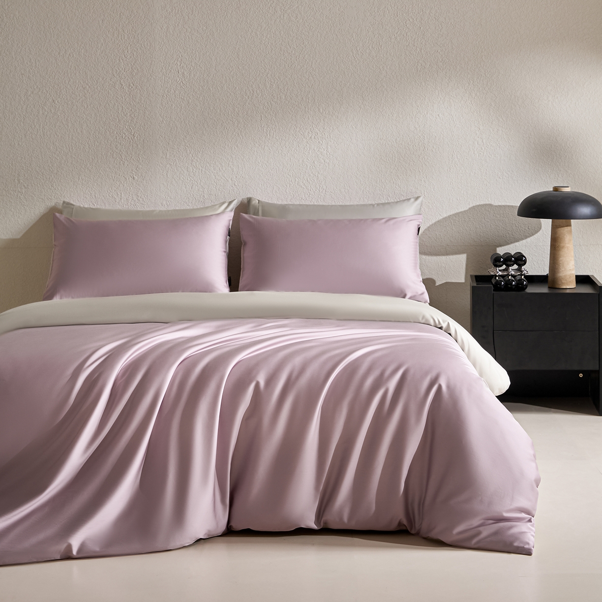 91家纺网 家纺一手货源 找家纺 （总）拼社家纺 2026新款A类全棉50s双股100Pro贡缎长绒棉四件套全棉四件套简约纯色纯棉床上用品