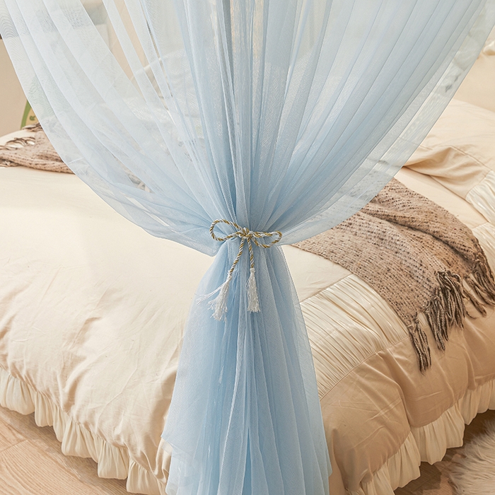 91家纺网 家纺一手货源 找家纺 青竹苑 2026新款花边落地蚊帐 落地-格子小动物