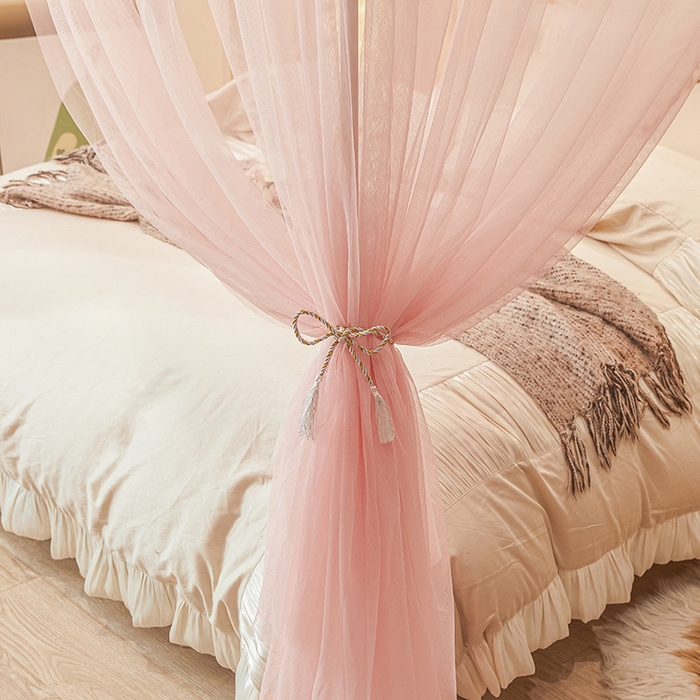 91家纺网 家纺一手货源 找家纺 青竹苑 2026新款花边落地蚊帐 落地-蝴蝶结花花