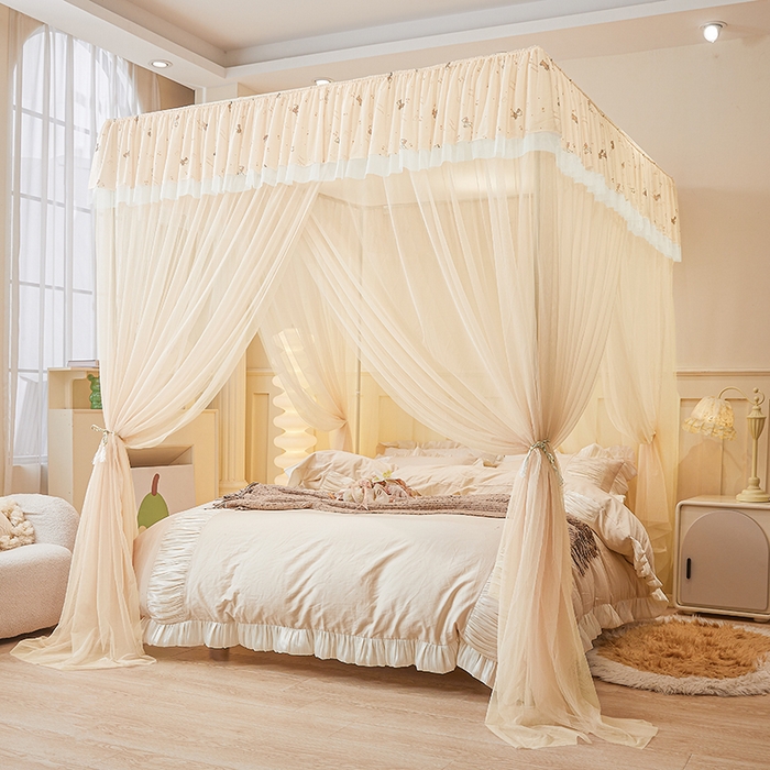 91家纺网 家纺一手货源 找家纺 青竹苑 2026新款花边落地蚊帐 落地-腊肠狗狗