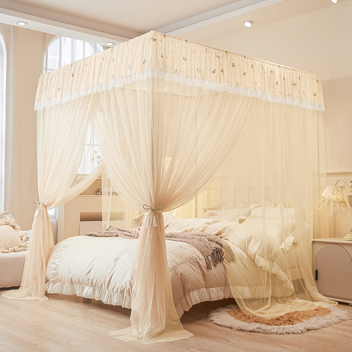 91家纺网 家纺一手货源 找家纺 青竹苑 2026新款花边落地蚊帐 落地-腊肠狗狗