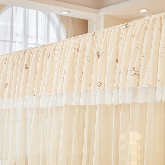 91家纺网 家纺一手货源 找家纺 青竹苑 2026新款花边落地蚊帐 落地-腊肠狗狗