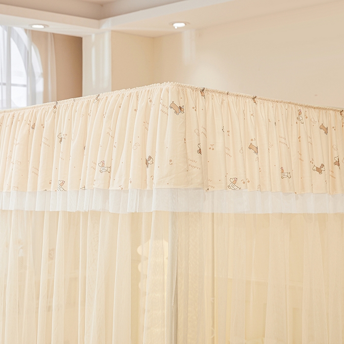 91家纺网 家纺一手货源 找家纺 青竹苑 2026新款花边落地蚊帐 落地-腊肠狗狗