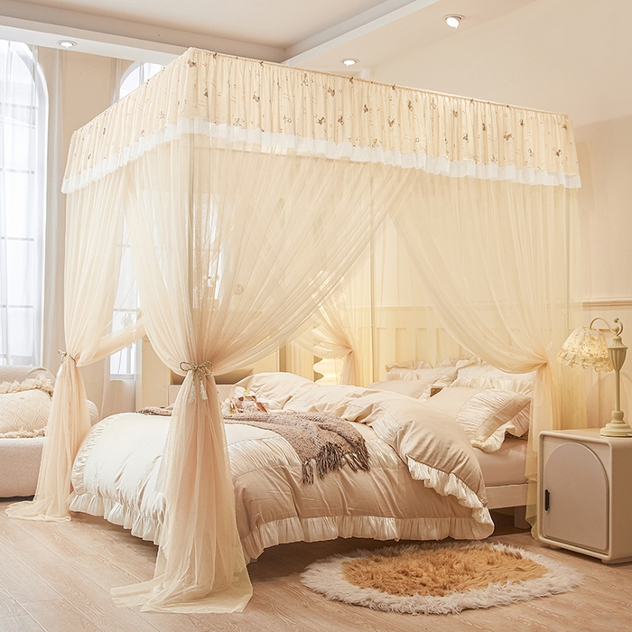 91家纺网 家纺一手货源 找家纺 青竹苑 2026新款花边落地蚊帐 落地-腊肠狗狗