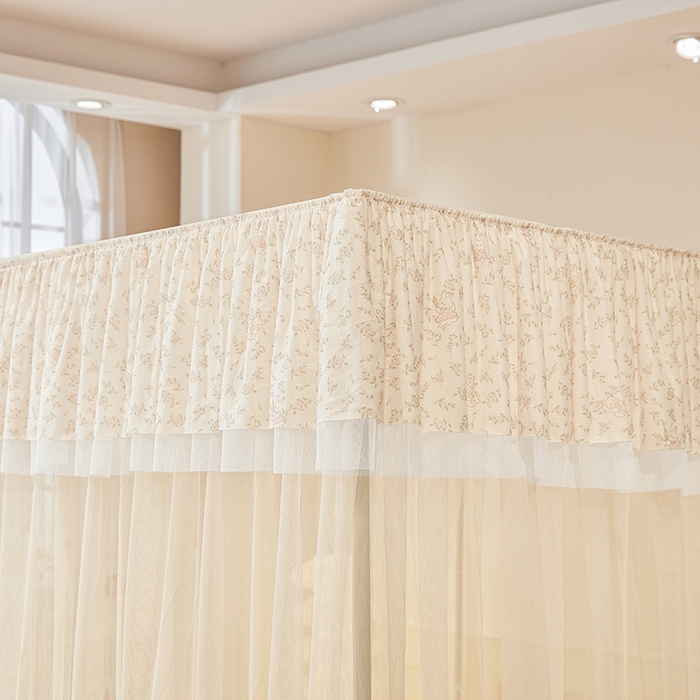 91家纺网 家纺一手货源 找家纺 青竹苑 2026新款花边落地蚊帐 落地-兔兔和花花