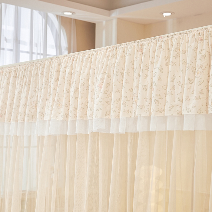 91家纺网 家纺一手货源 找家纺 青竹苑 2026新款花边落地蚊帐 落地-兔兔和花花