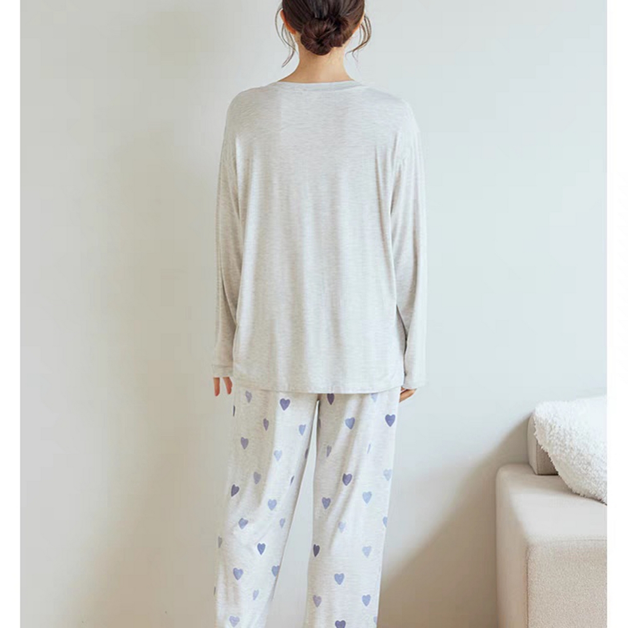 91家纺网 家纺一手货源 找家纺 妍景家居生活馆 2026新款桃心睡裙套装 粉色-桃心套装