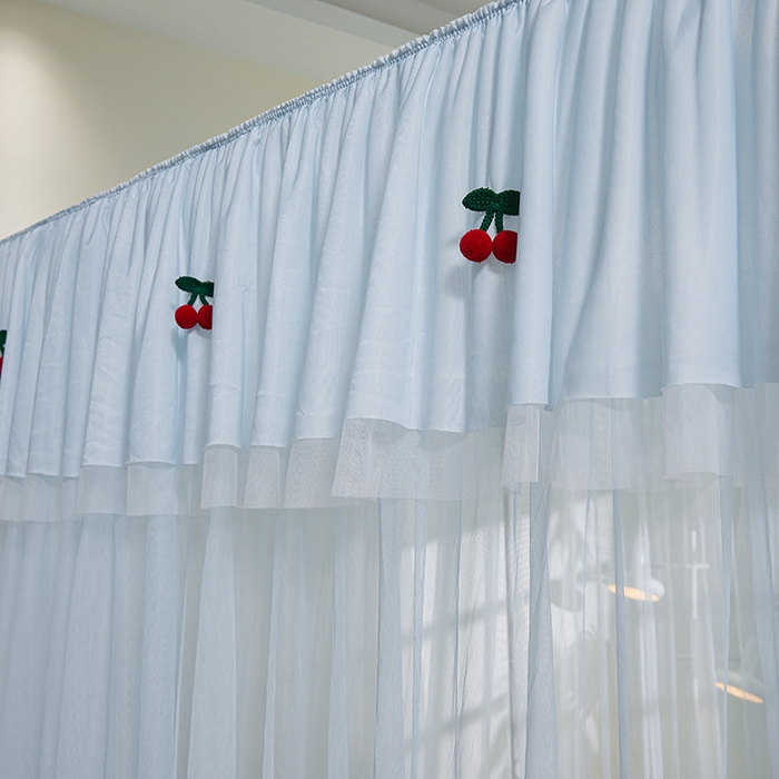 91家纺网 家纺一手货源 找家纺 青竹苑 2026新款花边落地蚊帐 落地樱桃-冰莓蓝