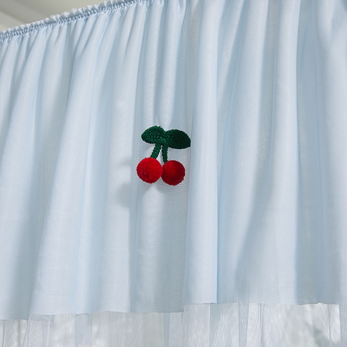 91家纺网 家纺一手货源 找家纺 青竹苑 2026新款花边落地蚊帐 落地樱桃-冰莓蓝